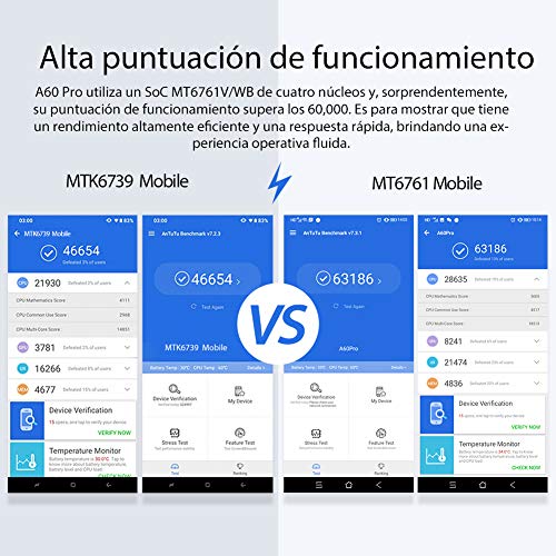 (2019) Blackview A60 Pro Android 9.0 4G teléfono móvil Libre, 6.1" Pantalla FullView Dual SIM Smartphone, Helio A22 MTK6761 Quad Core 2.0GHz 3GB+16GB, 4080mAh batería, desbloqueo Facial, GPS Azul