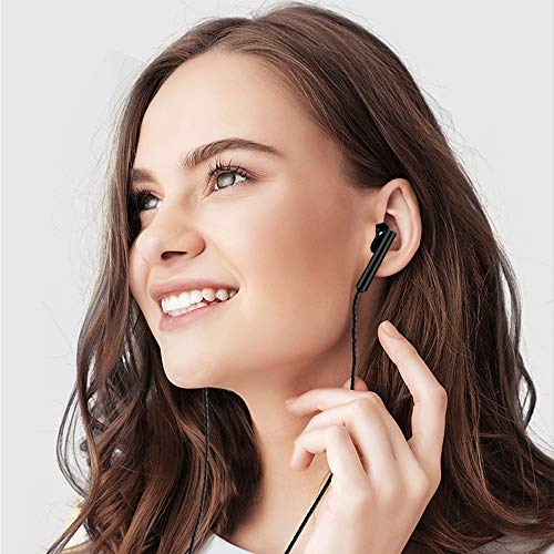 Auriculares, Auriculares con micrófono, Resistentes al Sudor, Aislamiento de Ruido, Sonido, Graves potentes, para Samsung/Xiaomi/Sony/Huawei, etc. (Negro)