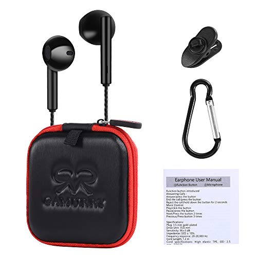 Auriculares, Auriculares con micrófono, Resistentes al Sudor, Aislamiento de Ruido, Sonido, Graves potentes, para Samsung/Xiaomi/Sony/Huawei, etc. (Negro)