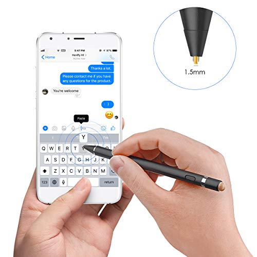 BACKTURE Lápiz Stylus, Lápiz Pantalla Táctil 2 in 1 Recargable con 1.5 mm de Punto Fino para Pantalla Táctil Ipads, iPad Mini, Samsung, Huawei, Teléfonos móviles,Smartphones y Tabletas