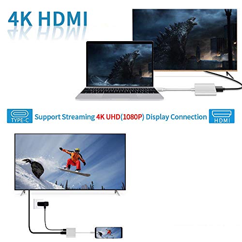 neefeaer Adaptador USB C a HDMI, Hub Tipo C USB 3.1 a HDMI 4K / USB 3.0 / USB C Compatible con MacBook Air 2018 Galaxy Note8 / S8 + / S9