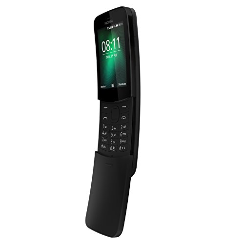 Nokia 8110 - Teléfono Celular con Llaves, 4G Memoria de 4 GB, Cámara de 2 Mp, 2,45", color Negro. Version Internacional.