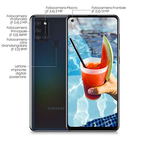 Samsung A21 Galaxy A21s Teléfono, 4G 32 GB, Doble SIM, Negro, para Europa