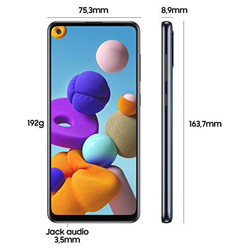 Samsung A21 Galaxy A21s Teléfono, 4G 32 GB, Doble SIM, Negro, para Europa