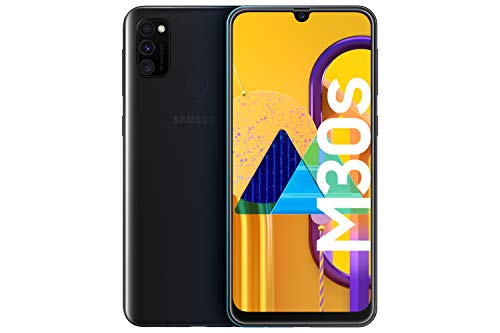 Samsung Galaxy M30s - Smartphone Dual SIM, pantalla 16.21 cm sAMOLED FHD+, camara 48MP, 4 GB RAM, 64 GB ROM, bateria 6000 mAH, Android, negro [Versión española, Exclusivo Amazon]