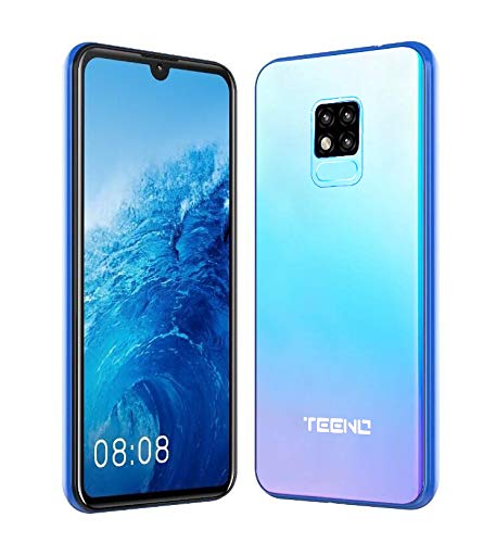 TEENO Moviles Libres 4G,6.2 Pulgadas 3GB RAM+32GB ROM Una Camara,Dual Micro SIM,SD Card,Android Smartphone Libres,Azul Claro