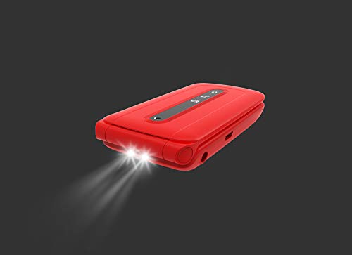 Ushining Teléfono Móvil, Teléfono Móvil para Mayores Teclas Grandes con Tapa Pantalla de 2,4 Pulgadas (Emergencia Botón SOS, 2G + 3G, Dual SIM, Cámara, Bluetooth, Reproductor MP3) - Negro