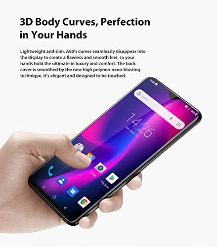 Blackview A60 3G Android 8.1 Dual SIM Teléfono Libre - 6.1 Pulgadas (19.2: 9) Vista de Pantalla Complete Móvil Smartphone, Quad Core 1.3GHz 1GB+16GB, 5MP+13MP cámara Dual, batería de 4080mAh - Azul