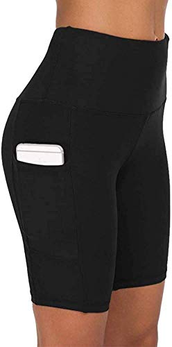 COTOP Pantalones Cortos de Yoga para Correr, Pantalones Cortos Deportivos de Cintura Alta con Bolsillos Laterales para Mujeres (S)