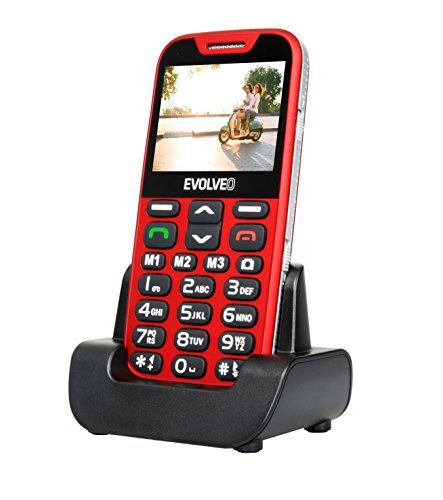 Evolveo EasyPhone XD 5,84 cm (2.3") 89 g Rojo Teléfono para Personas Mayores - Teléfono móvil (Barra, SIM única, 5,84 cm (2.3"), 1,3 MP, 1000 mAh, Rojo)