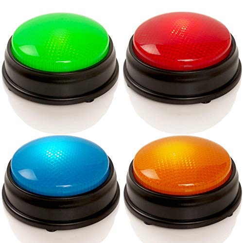 Learning Minds Lights & Sounds Answer Buzzers - Paquete de 4 - para Juegos de Preguntas
