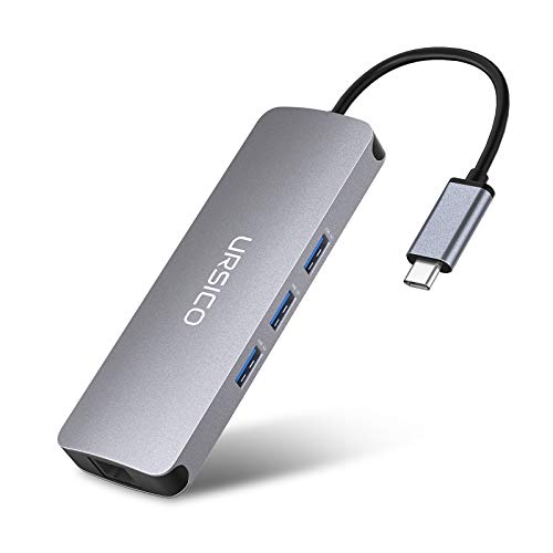 URSICO Hub USB C 9 En 1, Tipo C Adaptador con 4K HDMI, Ethernet Rj45, 3 USB 3.0, Mic/Audio, PD Port, SD/TF Lector para MacBook/MacBook Pro 2016/2017 and Other USB C Devices.
