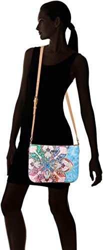 Desigual - Bag Mexican Cards Molina Women, Bolsos bandolera Mujer, Azul (Azul Agua), 2x23x30.5 cm (B x H T)