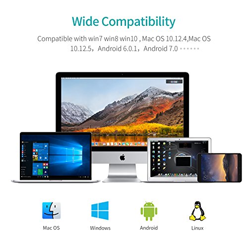 UCOUSO hub USB 4 en 1 hub USB 3.0 Adaptador 3* USB 3.0 + HDMI Adaptador USB C para Mac/Macbook Pro 13/Windows 10/ Lenovo/DELL XPS 13/HP etc.