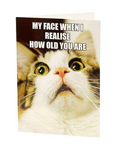 Tarjeta de cumpleaños divertida – Tarjeta de cumpleaños para él – diseño de gato meme