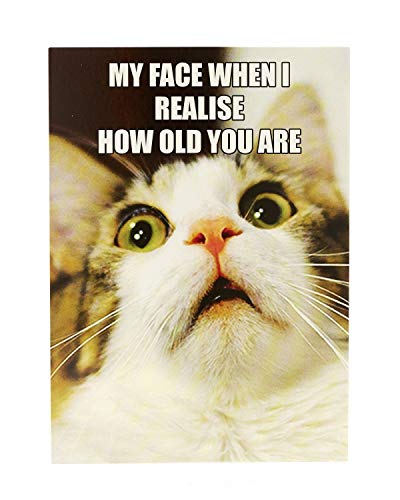 Tarjeta de cumpleaños divertida – Tarjeta de cumpleaños para él – diseño de gato meme