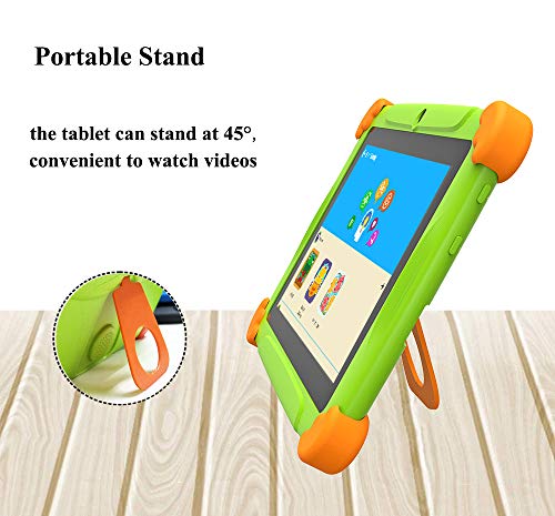 Tablet niños con Wifi 3 GB Ram 32 GO Rom Tablet para niños 7 pulgadas Android-Google Play y control parental, Youtube, Quad Core Tableta - Verde