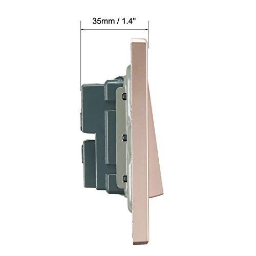 sourcing map Interruptor de botón de timbre Reajustable Cuadrado Dorado Champán AC 250V 16A